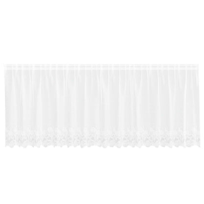 Lace Curtain with Curtains Floral White 80 x 400 cm Polyester
