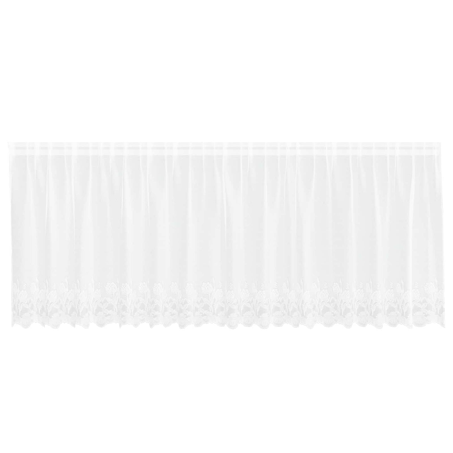 Lace Curtain with Curtains Floral White 120 x 400 cm Polyester
