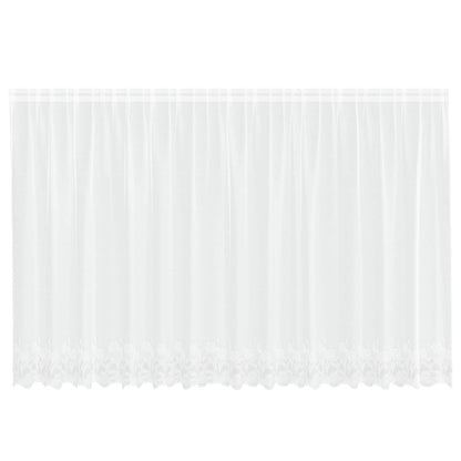 Lace Curtain with Curtains Floral White 140 x 400 cm Polyester