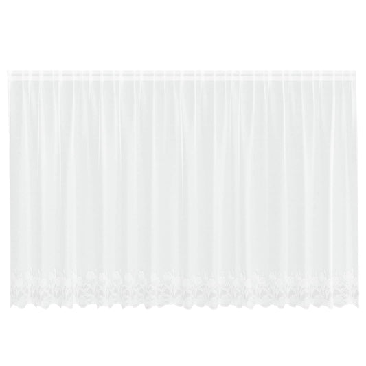 Lace Curtain White 140 x 400 cm Polyester
