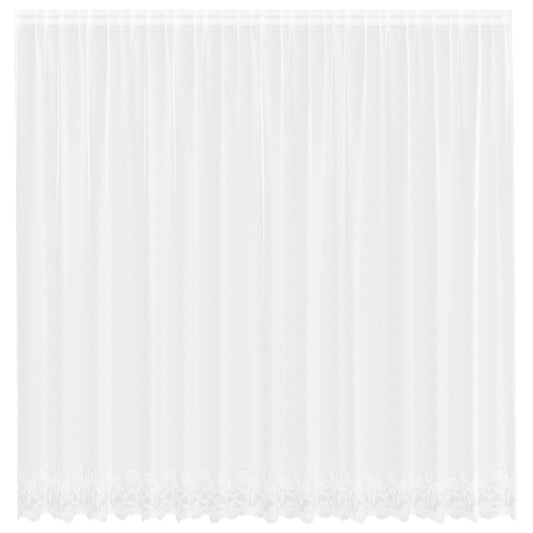 Lace Curtain White 200 x 400 cm Polyester
