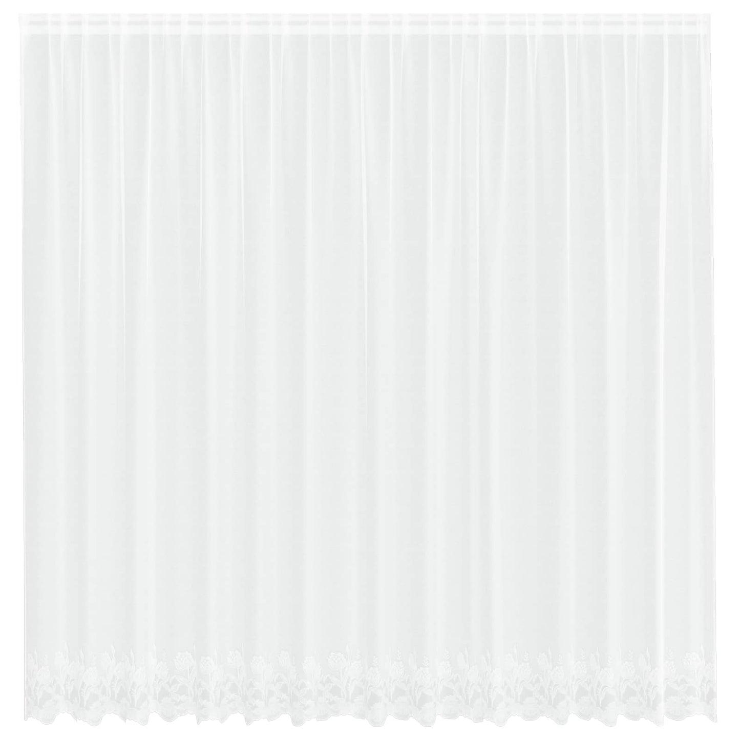 Lace Curtain with Curtains Floral White 240 x 400 cm Polyester