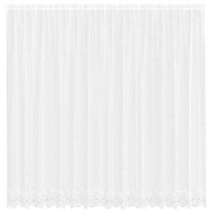 Lace Curtain with Curtains Floral White 245 x 400 cm Polyester
