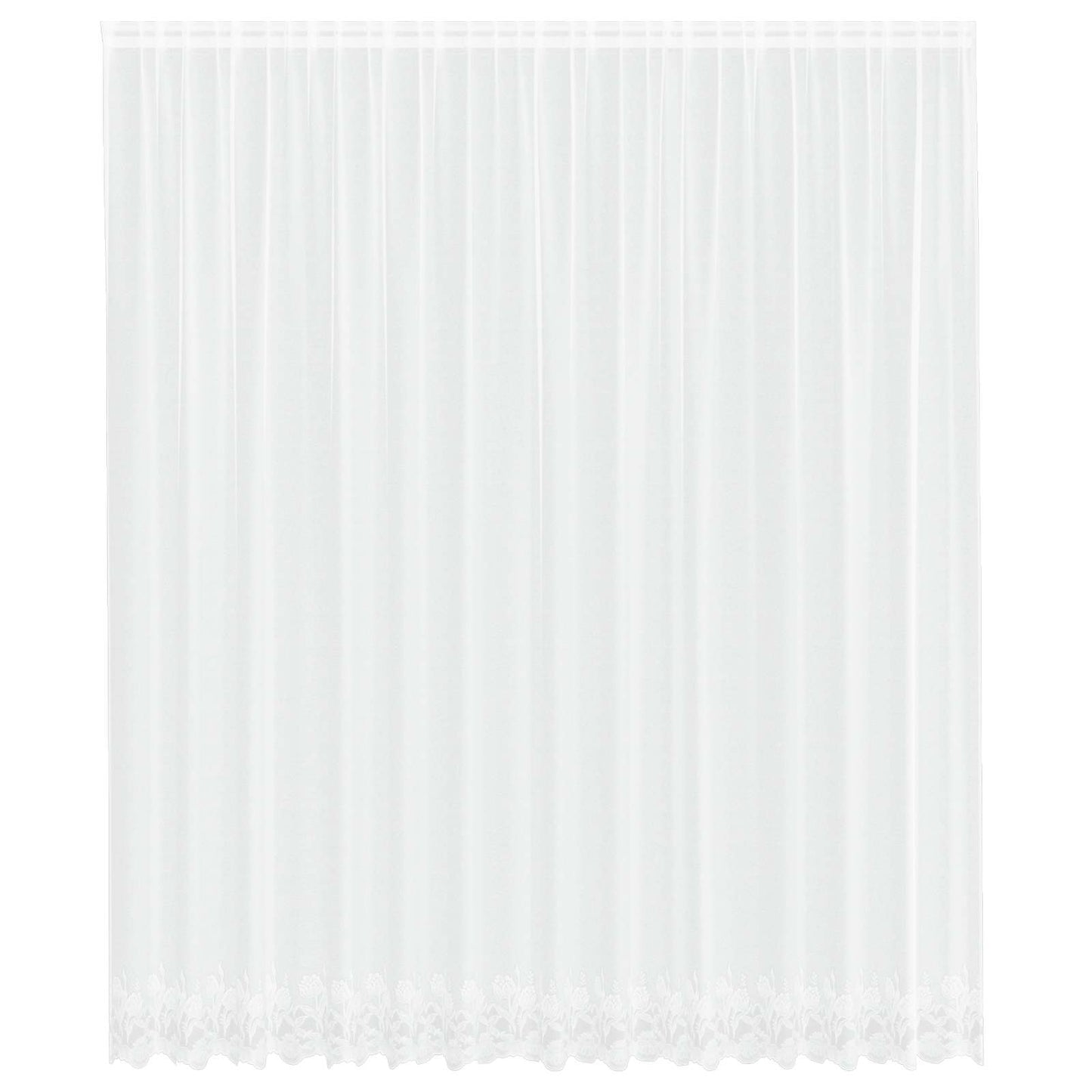 Lace Curtain with Curtains Floral White 280 x 400 cm Polyester