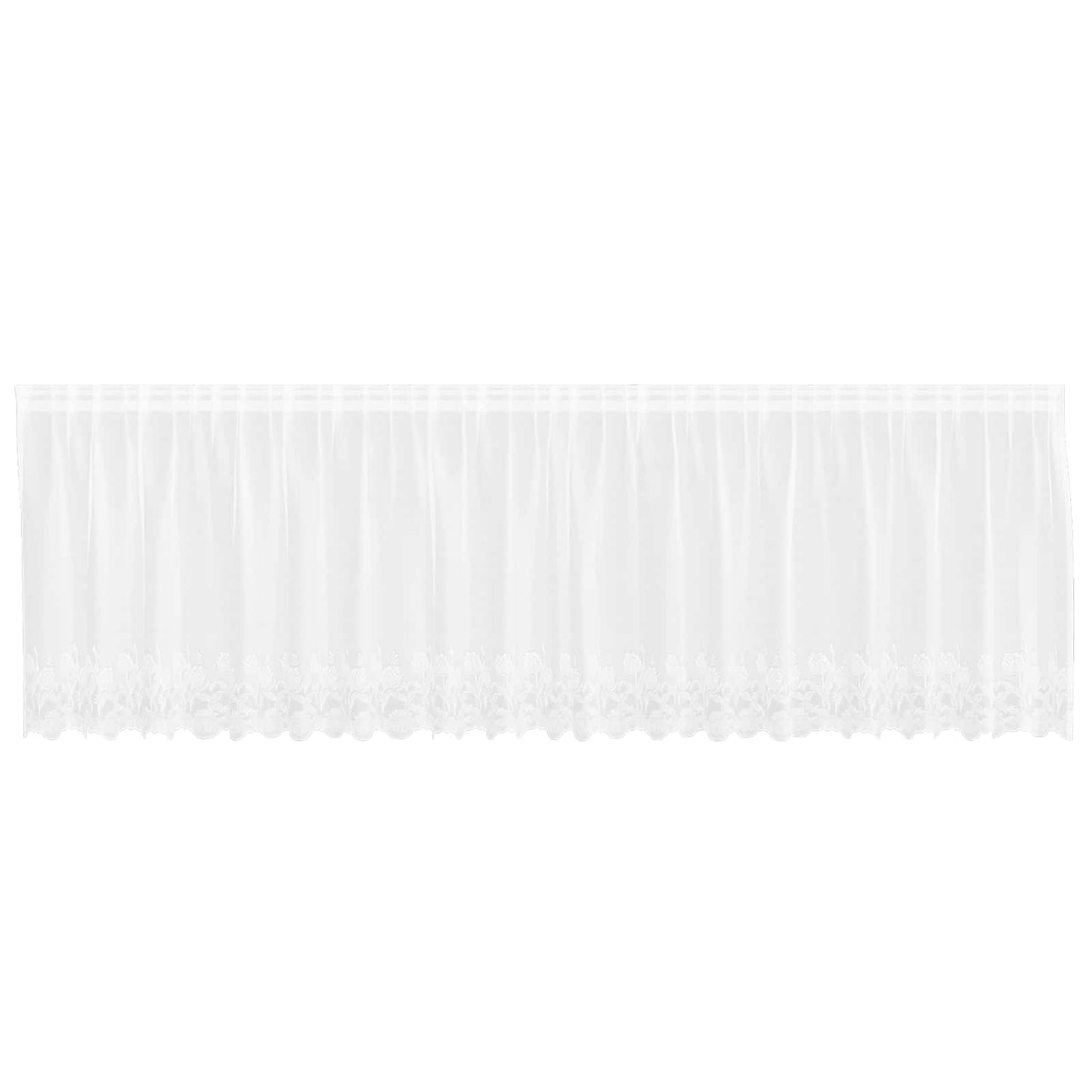 Lace Curtain with Curtains White 500 x 120 cm Polyester