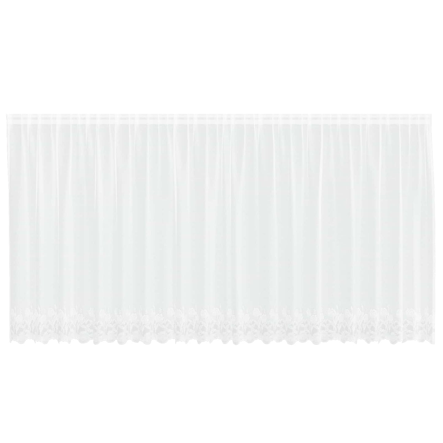 Lace Curtain with Curtains Floral White 160 x 500 cm Polyester