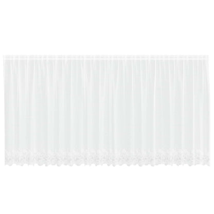 Lace Curtain with Curtains Floral White 160 x 500 cm Polyester