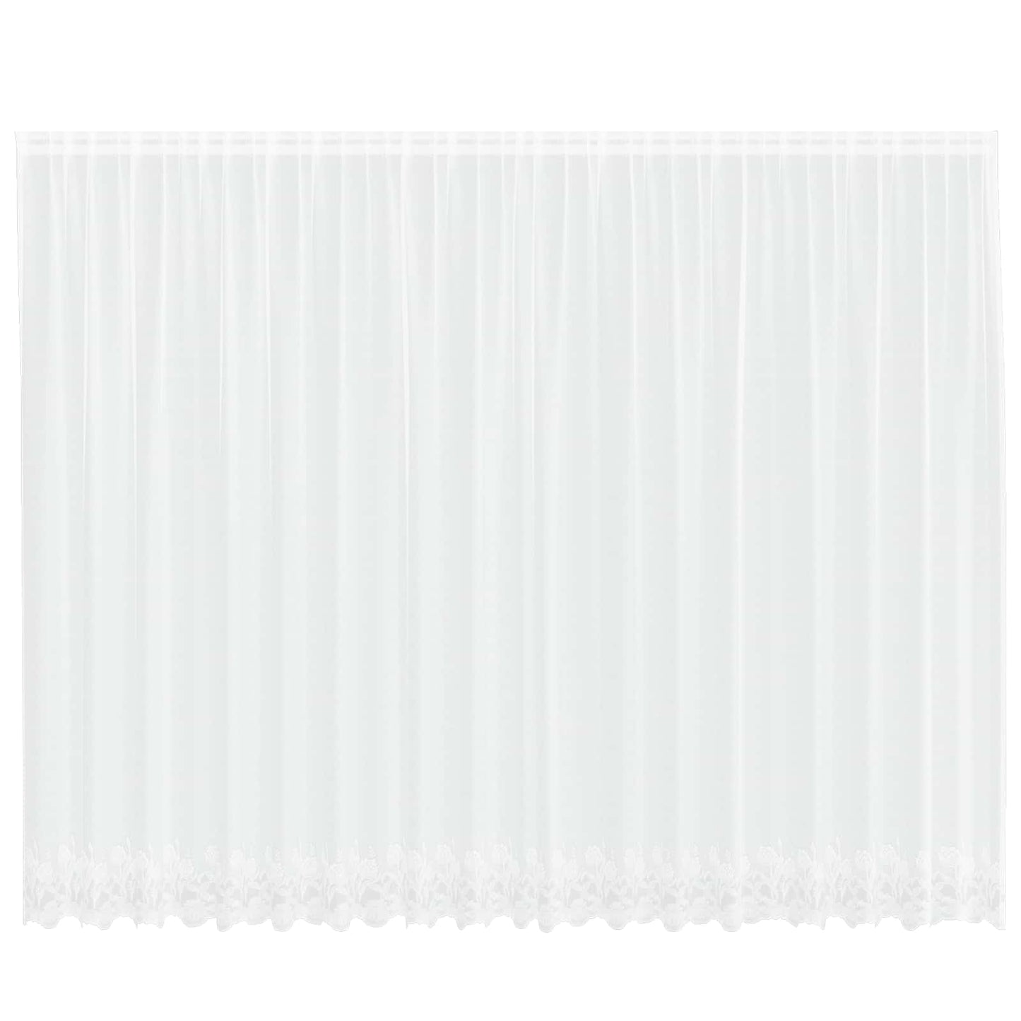 Lace Curtain with Curtains Floral White 245 x 500 cm Polyester