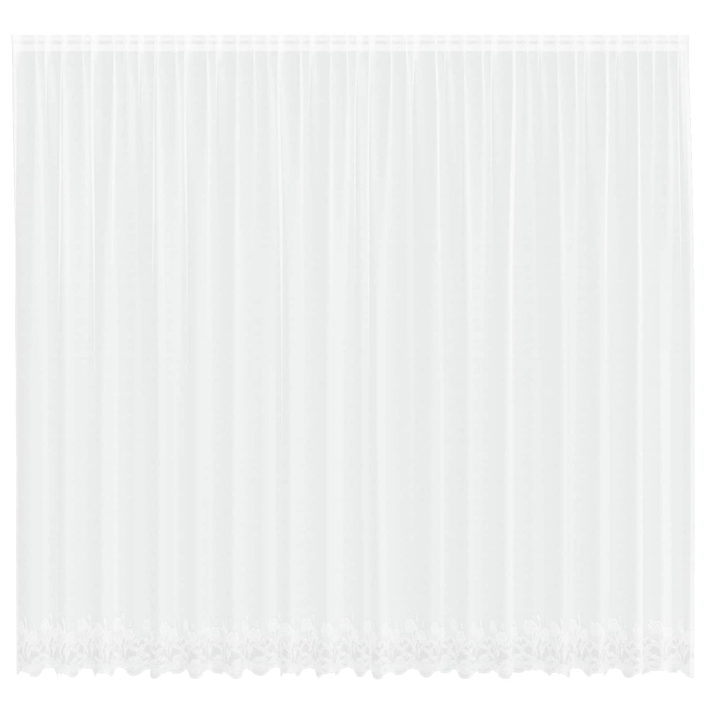 Lace Curtain with Curtains Floral White 260 x 500 cm Polyester