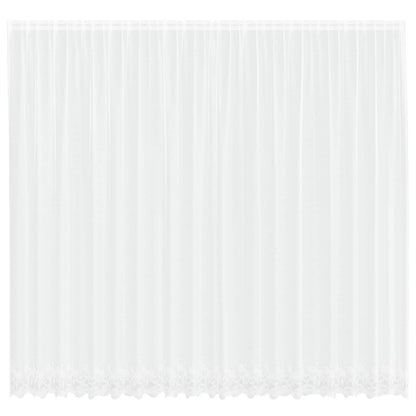 Lace Curtain with Curtains Floral White 260 x 500 cm Polyester