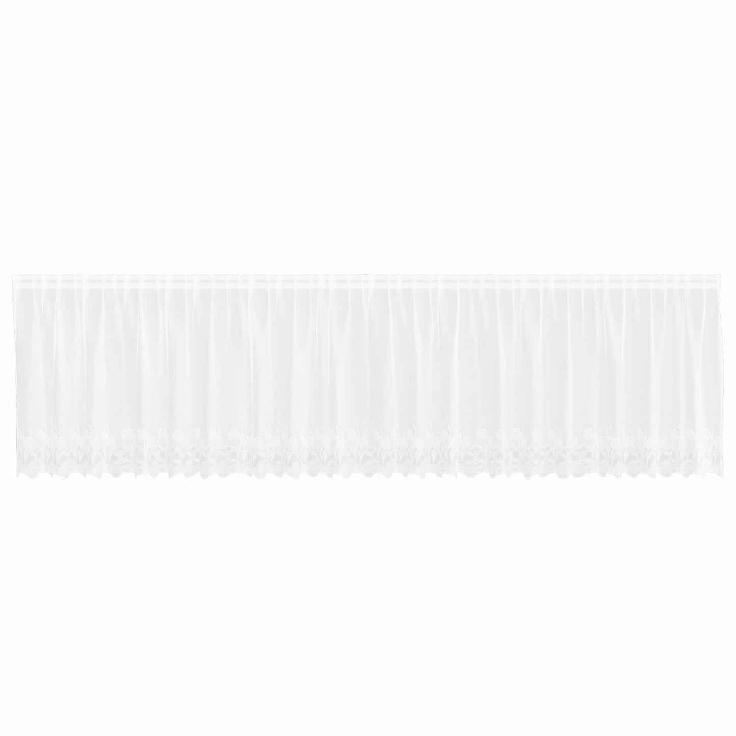 Lace Curtain with Curtains Floral White 80 x 600 cm Polyester