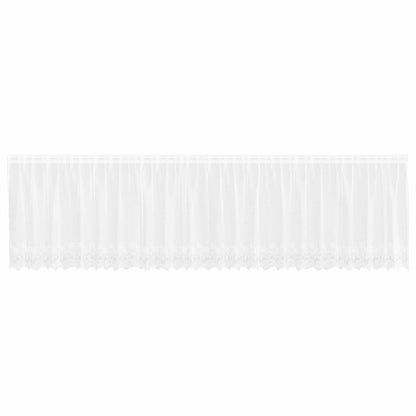 Lace Curtain with Curtains White 600 x 100 cm Polyester