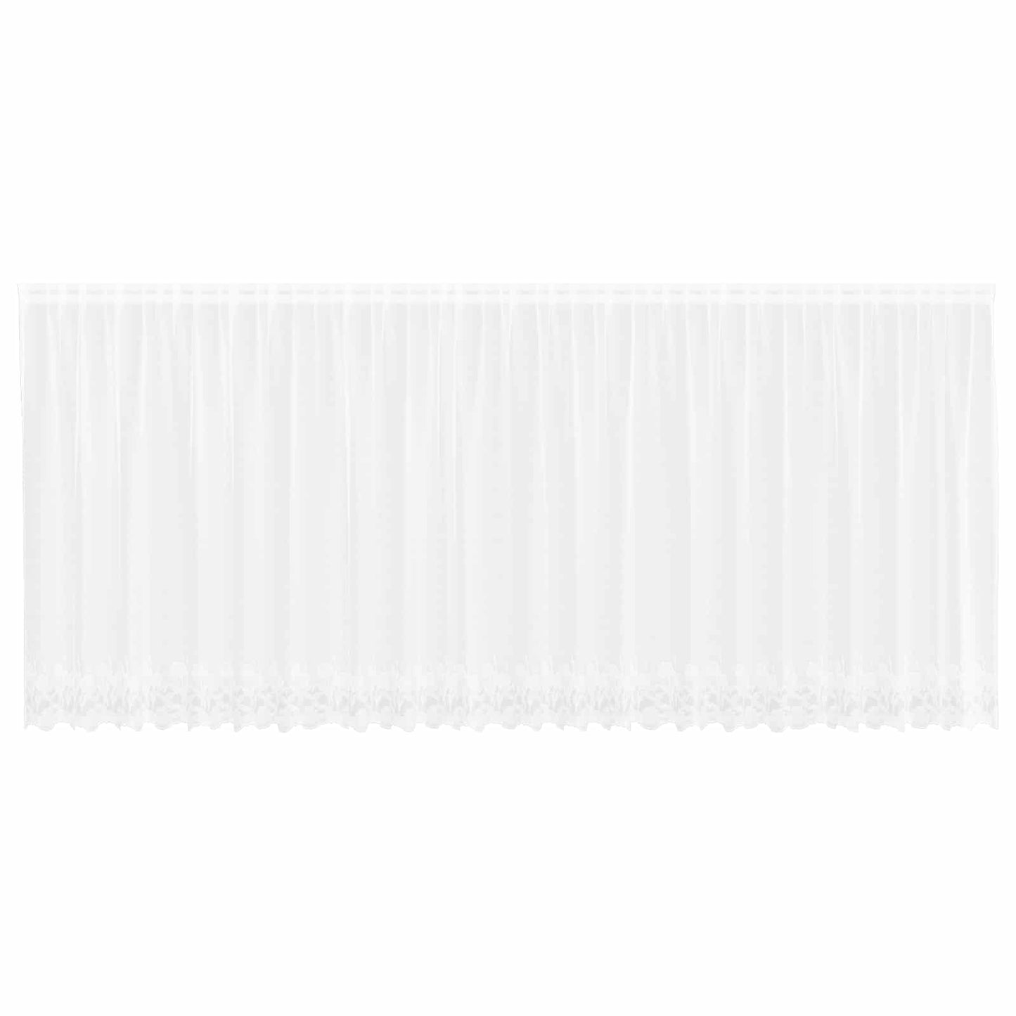 Lace Curtain with Curtains Floral White 140 x 600 cm Polyester