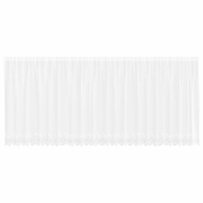 Lace Curtain with Curtains Floral White 160 x 600 cm Polyester