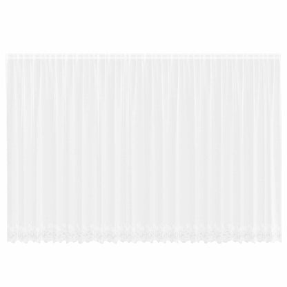 Lace Curtain with Curtains Floral White 200 x 600 cm Polyester