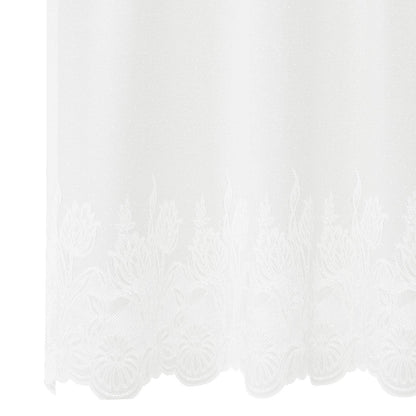 Lace Curtain with Curtains Floral White 220 x 600 cm Polyester