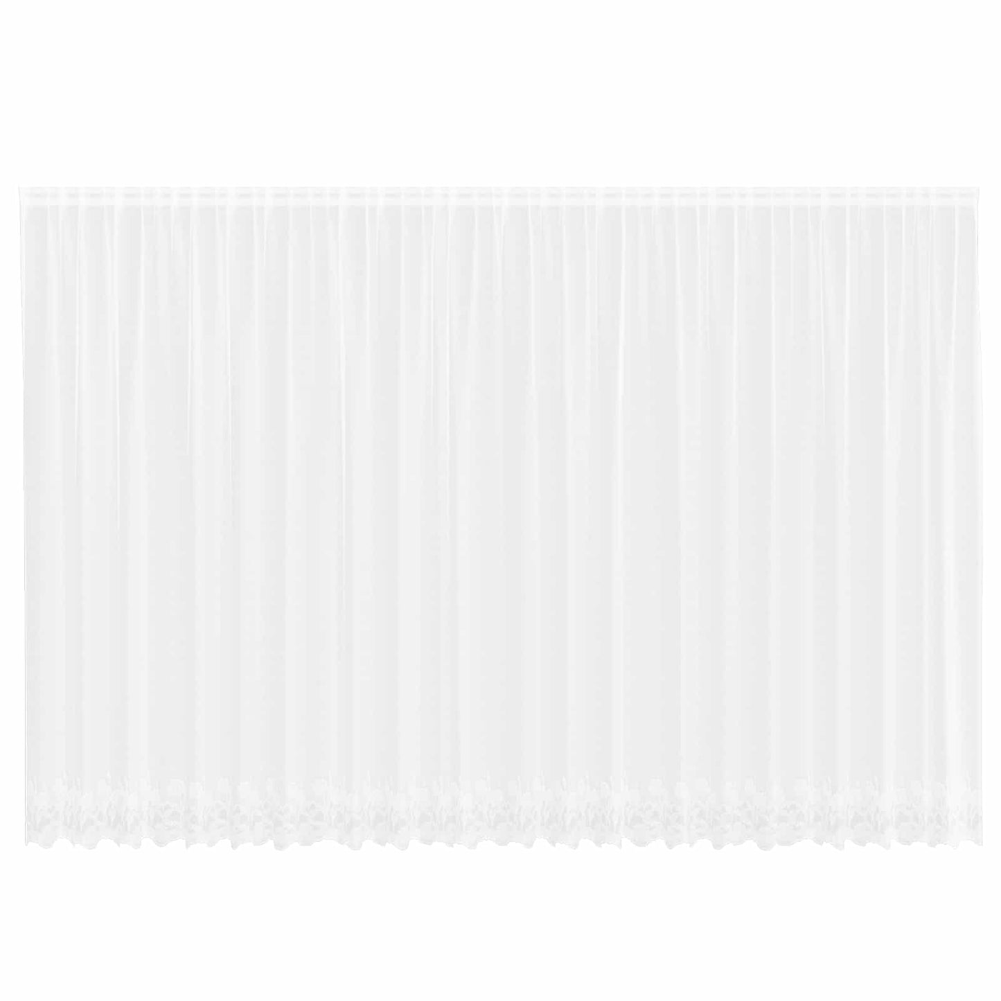 Lace Curtain with Curtains Floral White 240 x 600 cm Polyester