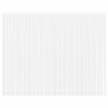 Lace Curtain with Curtains Floral White 280 x 600 cm Polyester