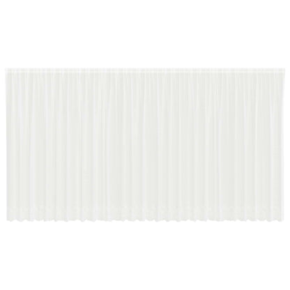 Lace Curtain with Curtains Floral White 220 x 750 cm Polyester