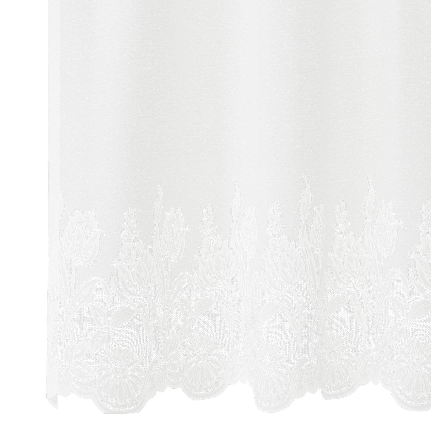 Lace Curtain with Curtains Floral White 280 x 750 cm Polyester