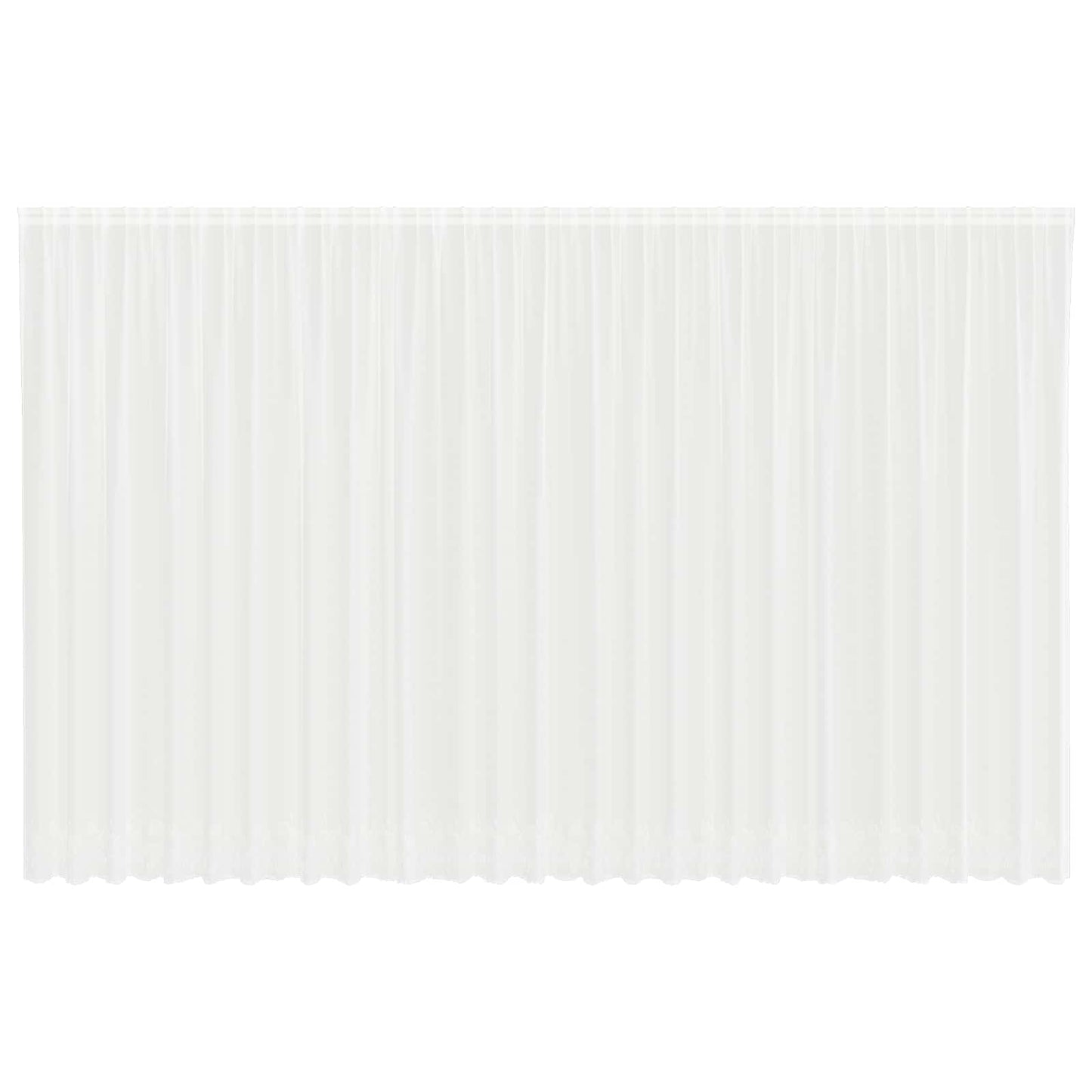 Lace Curtain with Curtains Floral White 300 x 750 cm Polyester