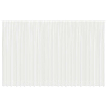 Lace Curtain with Curtains Floral White 300 x 750 cm Polyester