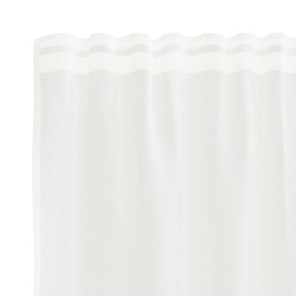 Lace Curtain with Curtains Floral White 245 x 1200 cm Polyester