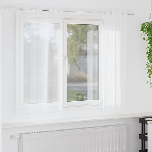 Voile Curtain 2 pcs White 175 x 140 cm Polyester