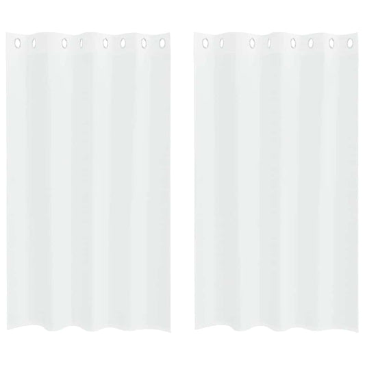 Voile Curtain 2 pcs White 175 x 140 cm Polyester