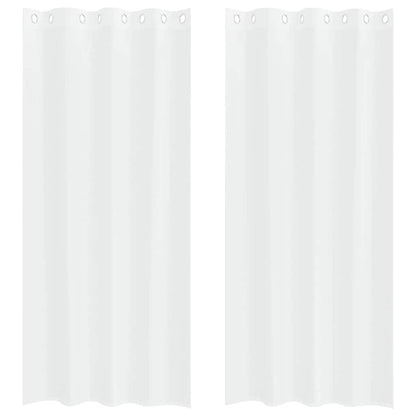 Voile Curtain with Curtains 2 pcs White 225 x 140 cm Polyester
