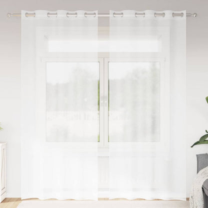 Voile Curtain with Curtains 2 pcs White 260 x 140 cm Polyester