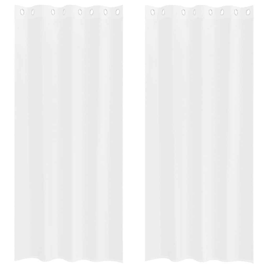 Voile Curtain with Curtains 2 pcs White 260 x 140 cm Polyester
