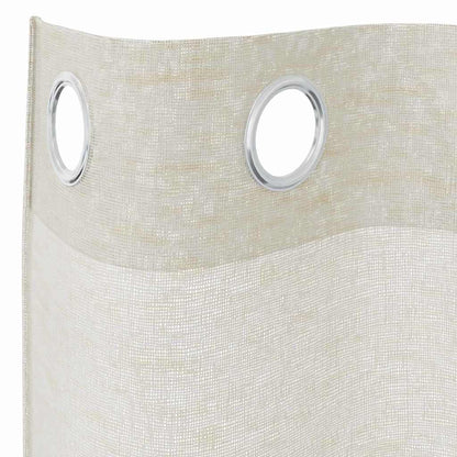 Voile Curtain with Curtains 2 pcs Cream 225 x 140 cm Polyester