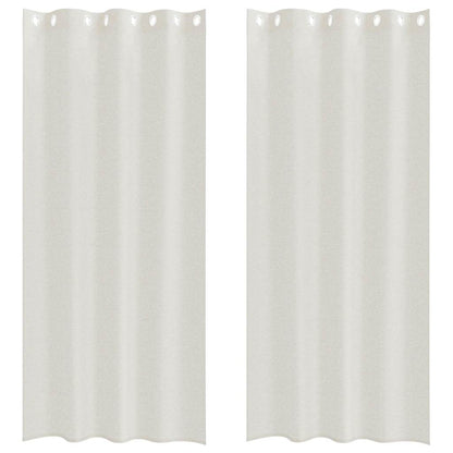 Voile Curtain with Curtains 2 pcs Cream 225 x 140 cm Polyester