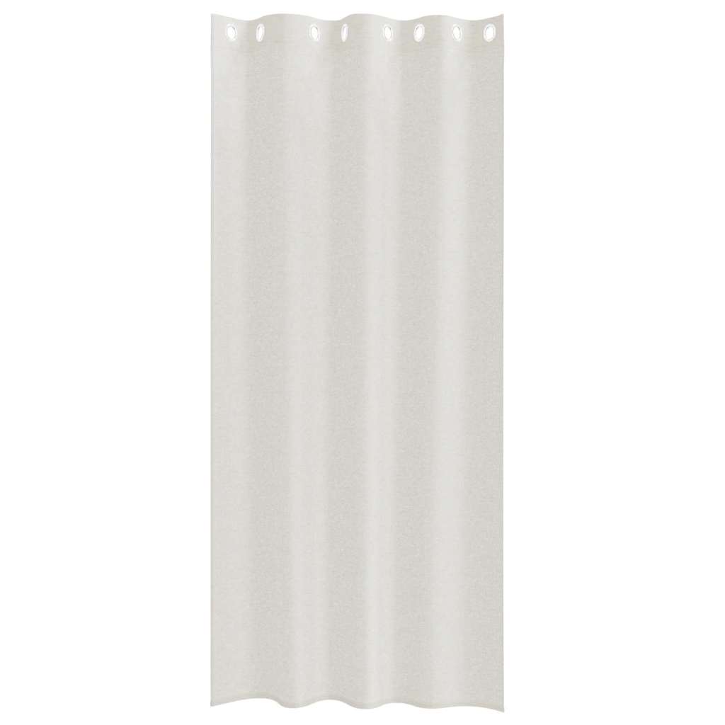 Voile Curtain with Curtains 2 pcs Cream 260 x 140 cm Polyester