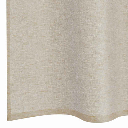 Voile Curtain with Curtains 2 pcs Sand 140 x 140 cm Polyester