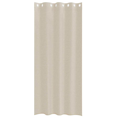 Voile Curtain with Curtains 2 pcs Sand 225 x 140 cm Polyester