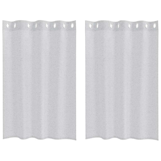 Voile Curtain 2 pcs Light Grey 140 x 140 cm Polyester