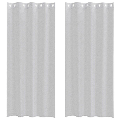 Voile Curtain 2 pcs Light Grey 225 x 140 cm Polyester