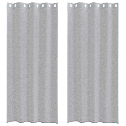 Voile Curtain 2 pcs Dark Grey 225 x 140 cm Polyester