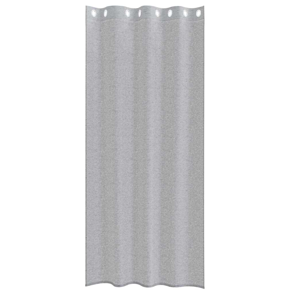 Voile Curtain 2 pcs Dark Grey 225 x 140 cm Polyester