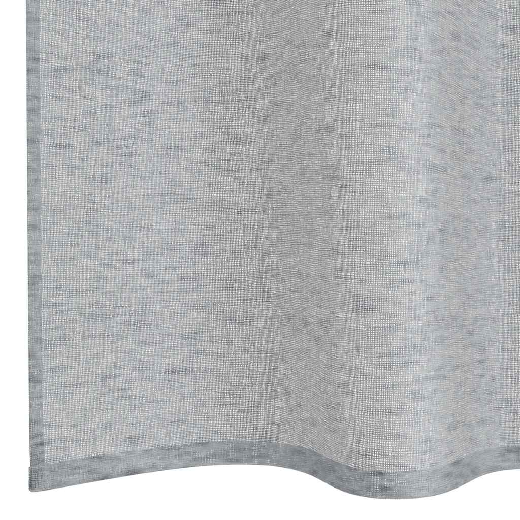 Voile Curtain 2 pcs Dark Grey 260 x 140 cm Polyester
