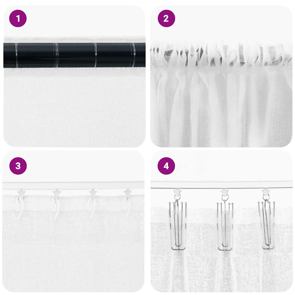 Voile Curtain with Curtains 2 pcs White 175 x 140 cm Polyester