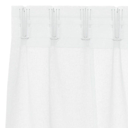 Voile Curtain with Curtains 2 pcs White 245 x 140 cm Polyester