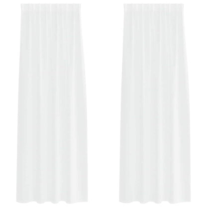 Voile Curtain with Curtains 2 pcs White 245 x 140 cm Polyester