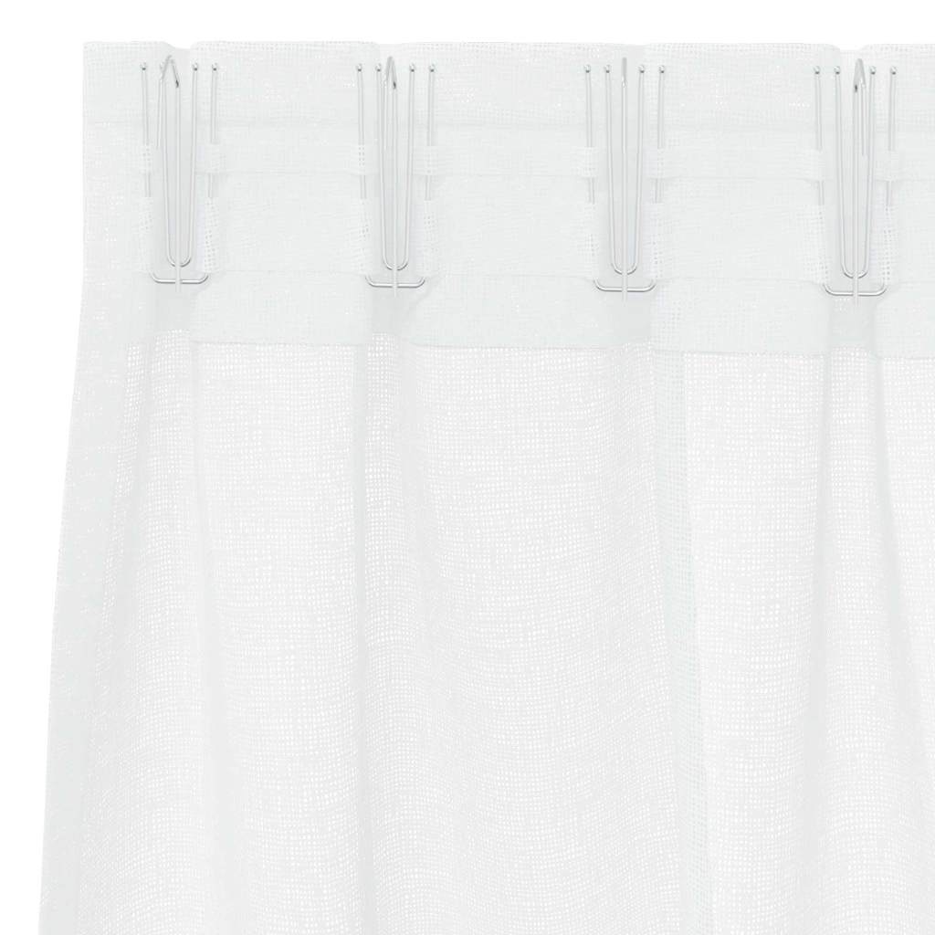 Voile Curtain with Curtains 2 pcs White 260 x 140 cm Polyester