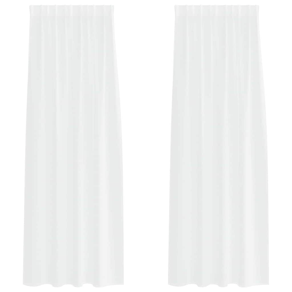 Voile Curtain with Curtains 2 pcs White 260 x 140 cm Polyester