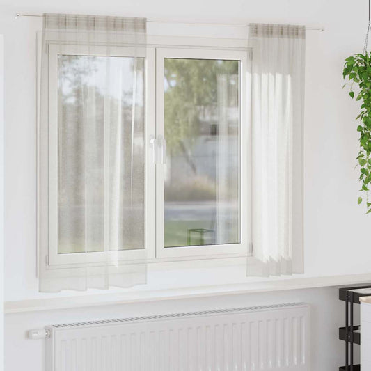Voile Curtain 2 pcs Cream 175 x 140 cm Polyester