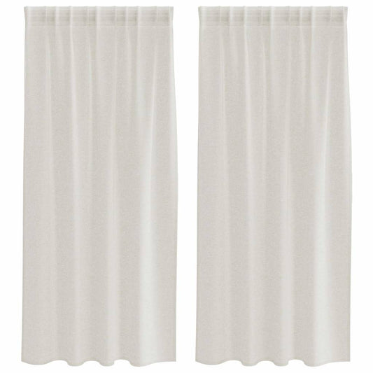 Voile Curtain 2 pcs Cream 175 x 140 cm Polyester