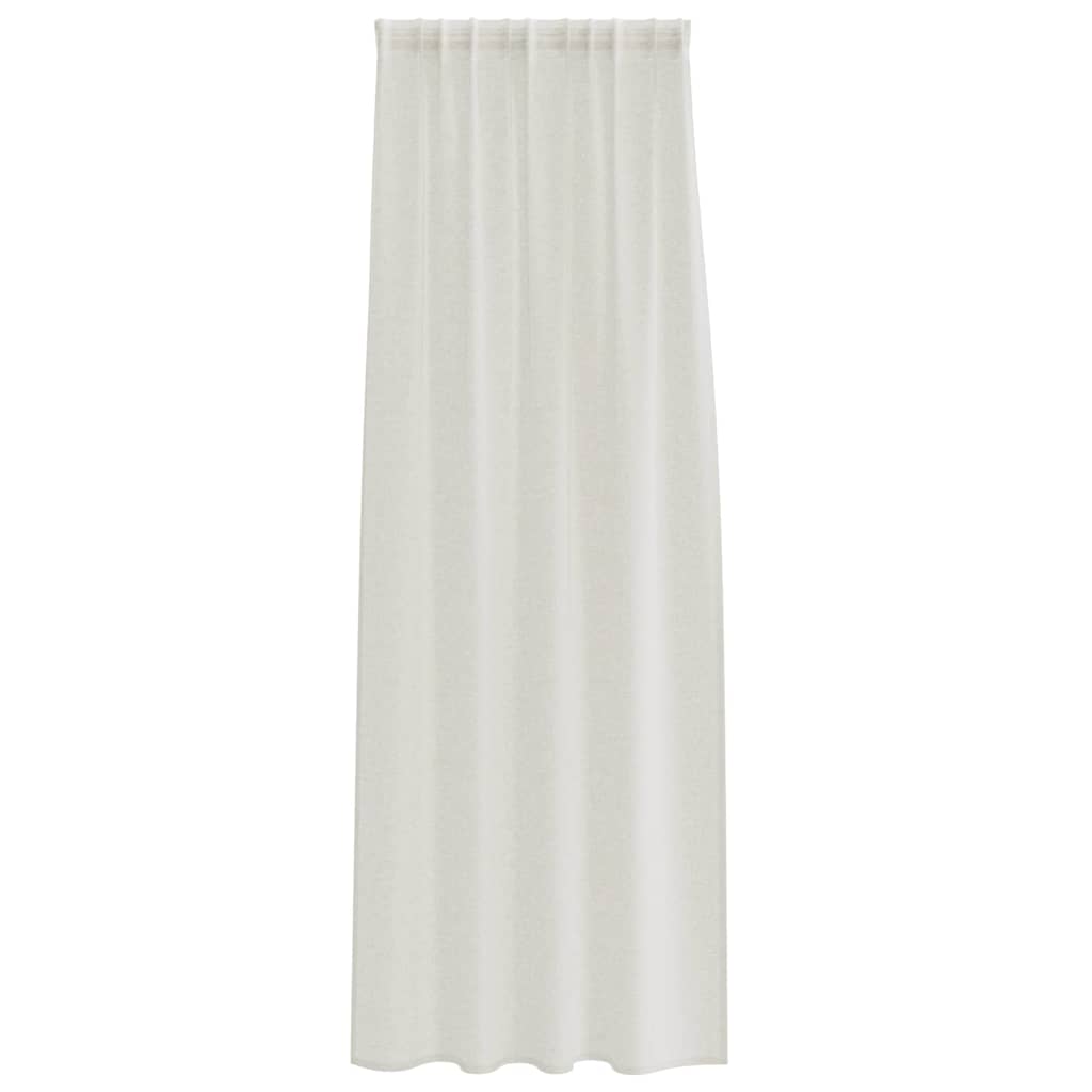 Voile Curtain with Curtains 2 pcs Cream 245 x 140 cm Polyester